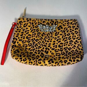 Dune Leopard Clutch With Gem Detail